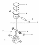 Crankshaft Diagram and Parts List for 380BFS 2009-03 Husqvarna Leaf Blower / Vacuum