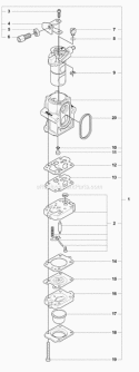 Carburetor Details Diagram and Parts List for 380BTS 2009-03 Husqvarna Leaf Blower / Vacuum
