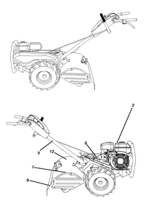 Decals Diagram and Parts List for DRT900E (96093002304)(2016-09) Husqvarna Cultivator
