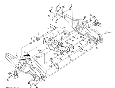 Transmission Diagram and Parts List for TR317 (96093002900)(2017-09) Husqvarna Cultivator