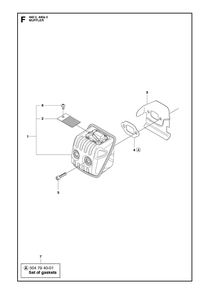 Muffler Diagram and Parts List for 440 e-series II Husqvarna Chainsaw
