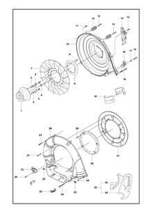Fan 2 Diagram and Parts List for 356BT  Husqvarna Leaf Blower / Vacuum