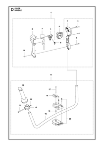Handle Diagram and Parts List for 535IFRBT  Husqvarna Brush Cutter
