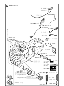 Fuel Tank Diagram and Parts List for 336 20034000001-20040100000 Husqvarna Chainsaw