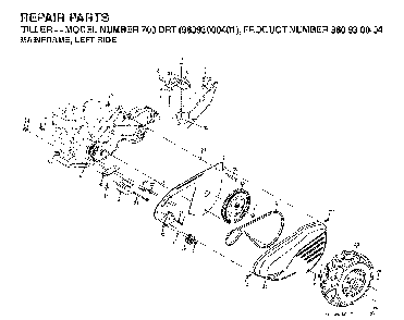 Mainframe, Left Side Diagram and Parts List for 700DRT (96093000401)(2006-02) Husqvarna Tiller