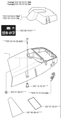 Page M Diagram and Parts List for 385XP EPA 2001-04 Husqvarna Chainsaw