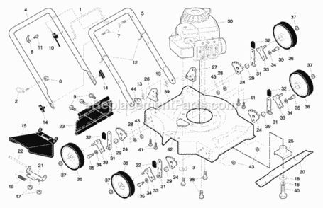 Page A Diagram and Parts List for 386191 2005 Husqvarna Lawn Mower