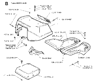 Hood Diagram and Parts List for RIDER970HSTBIOCLIP 1997-02 Husqvarna Lawn Tractor