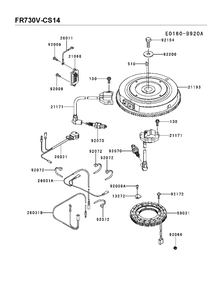 Electrical Diagram and Parts List for FR730V-CS14 2018-02 Husqvarna Engine