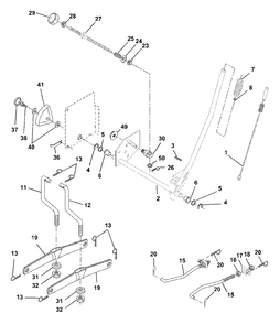 Mower Lift Diagram and Parts List for YTH2046 (954567079-B)(2001-01) Husqvarna Lawn Tractor