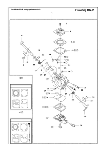 Carburetor 1 Diagram and Parts List for 325LDX 20080900001-Current Husqvarna Edger