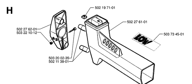 Tower Diagram and Parts List for 245R 19962200001-19984000000 Husqvarna Brush Cutter