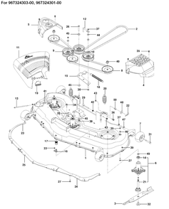 Mower Deck / Cutting Deck Diagram and Parts List for Z254  Husqvarna Lawn Mower