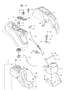 Ignition System Diagram and Parts List for Z246 (970467401-00)(2020-04) Husqvarna Lawn Mower