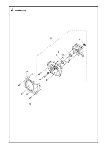 Crankcase Diagram and Parts List for 333RB Mark II Husqvarna Edger