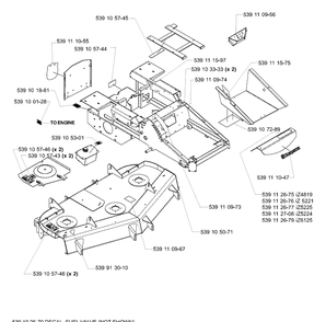 Part Location Diagram of 539112675 Husqvarna DECAL, IZ4819
