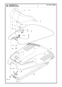 Charging Station Diagram and Parts List for 105 2016-02 Husqvarna Lawn Mower