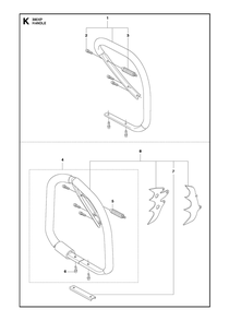 Part Location Diagram of 503986602 Husqvarna Front Handle Assy