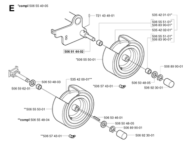 Part Location Diagram of 506554905 Husqvarna Wheel