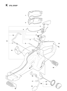 Fuel Tank Diagram and Parts List for 576XP-576XPEPA 20083100001-20100100000 Husqvarna Chainsaw
