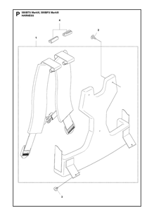 Harness Diagram and Parts List for 580BFS 580BTS Mark III Husqvarna Leaf Blower / Vacuum
