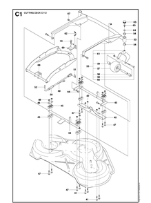 44 Inch/112cm Cutting Deck 2 Diagram and Parts List for R320AWD (966757401)(2012) Husqvarna Lawn Mower