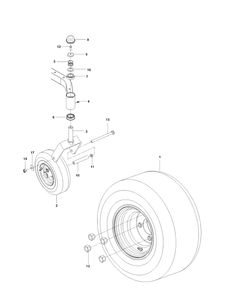 Wheels Tires Diagram and Parts List for RZ4623 (967009801)(2013-05) Husqvarna Lawn Mower