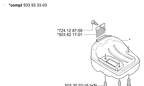 Muffler Diagram and Parts List for 338XPT 2006-01 Husqvarna Chainsaw