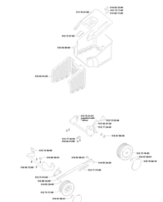 Wheel And Depth Stake Assembly 7 Diagram and Parts List for 43EL ROYAL Husqvarna Lawn Mower