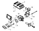 Carburetor And Air Filter Diagram and Parts List for 394XP 1992-10 Husqvarna Chainsaw