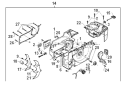 Crankcase Diagram and Parts List for 394XP 1992-10 Husqvarna Chainsaw