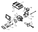 Carburetor And Air Filter Diagram and Parts List for 394XP 1994-01 Husqvarna Chainsaw