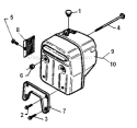 Muffler Diagram and Parts List for 394XP 1994-01 Husqvarna Chainsaw