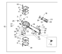 Carburetor Details Diagram and Parts List for 394XP 1994-01 Husqvarna Chainsaw