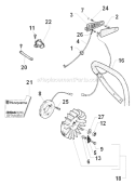 Electrical Diagram and Parts List for 394XP 1996-01 Husqvarna Chainsaw