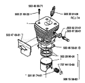 Page H Diagram and Parts List for 394 1992-01 Husqvarna Chainsaw