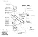 Page B Diagram and Parts List for 394 1996-01 Husqvarna Chainsaw