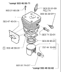 Page E Diagram and Parts List for 394 1996-01 Husqvarna Chainsaw