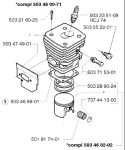 Part Location Diagram of 503289035 Husqvarna Piston Ring