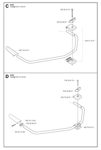 Handle Diagram and Parts List for 240RJ 20023500001 & Above Husqvarna Trimmer