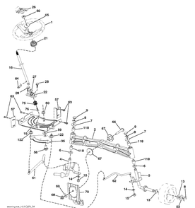 Steering Diagram and Parts List for TS246 (96041041500)(2017-09) Husqvarna Lawn Tractor