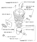 Page L Diagram and Parts List for 395EPA 395 EPA 2001-01 Husqvarna Chainsaw
