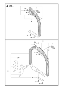 Handle 2 Diagram and Parts List for 576XP  Husqvarna Chainsaw
