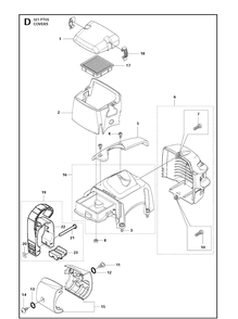 Cover Diagram and Parts List for 327PT5S 20120100001-Current Husqvarna Pole Saw