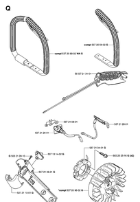 Handles Heated Diagram and Parts List for 575XP 20070100001-Current Husqvarna Chainsaw