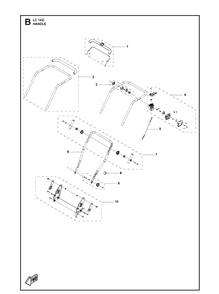 Handle Diagram and Parts List for LC142I  Husqvarna Lawn Mower