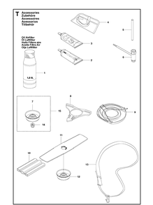 Accessories Diagram and Parts List for 241R 20093600001-20144900000 Husqvarna Brush Cutter