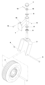 Caster Arm Diagram and Parts List for IZ4817KAA (968999231) S/N 033600000 & Up)(2004-09) Husqvarna Lawn Tractor