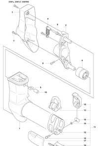 Handle Bar Support/355fx, 355fxt, 355frm Diagram and Parts List for 355FXT 2008-07 Husqvarna Brush Cutter