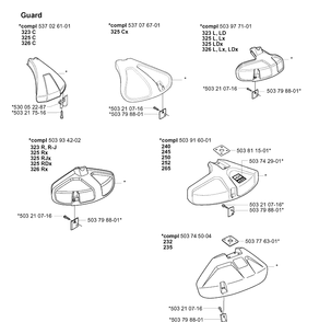 Guards 3 Diagram and Parts List for 20050100001-CURRENT  Husqvarna Edger